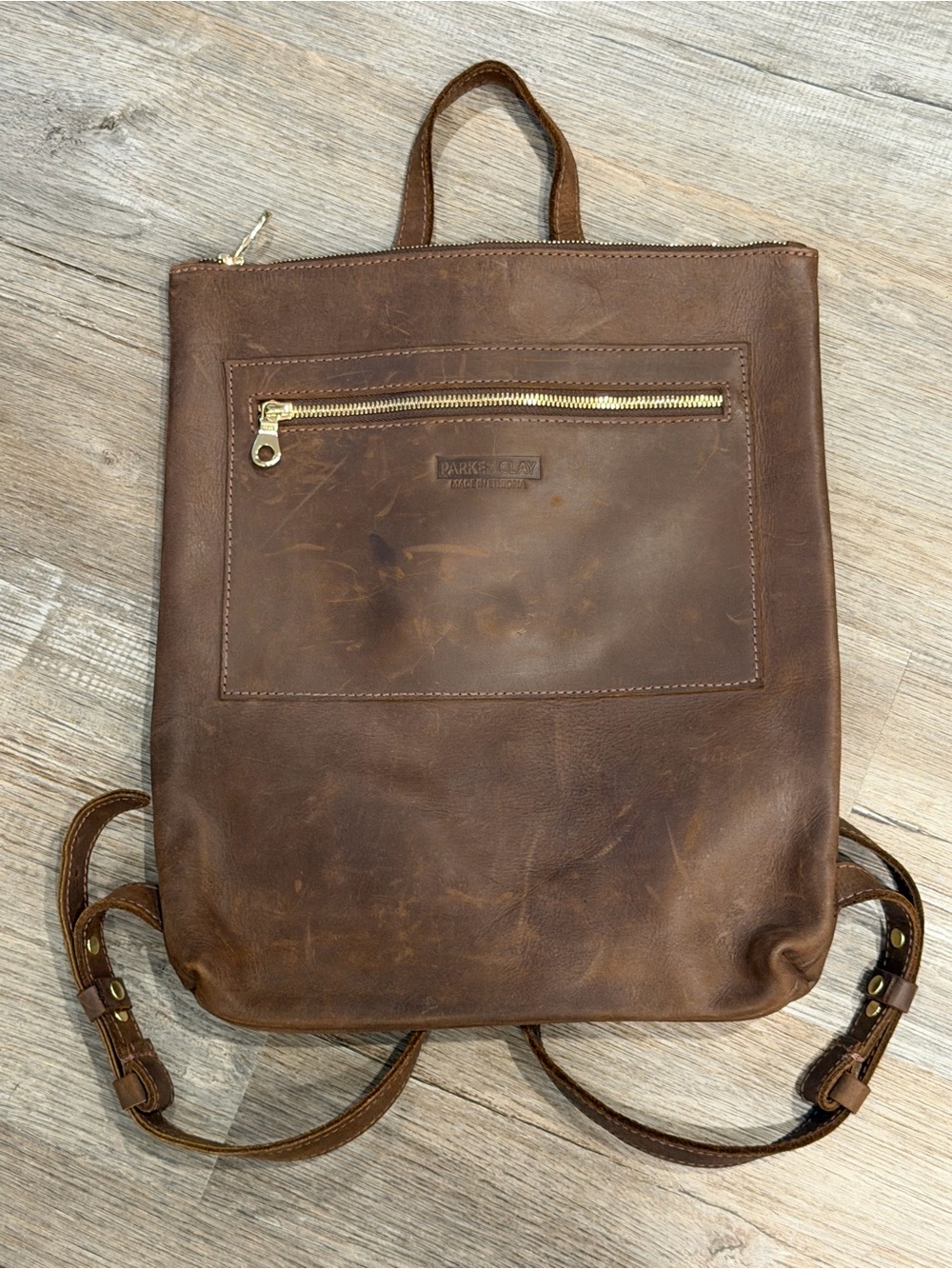 Parker Clay Miramar Brown Leather Backpack Ethiopia Minimalist Laptop Bag
